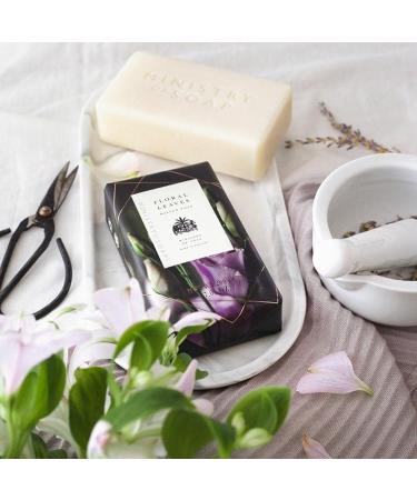 Ministry of Soap Dark Floral Wrapped Soap Naturally Coloured Triple-Milled Soap Floral Leaves 200g - Buy Online on GoSupps.com