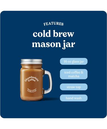 Chamberlain Coffee Matcha Starter Pack - Green Tea Matcha Powder Kit - Ceremonial Grade Matcha Tea Milk Frother Mason Jar Stainless Steel Straws - 1.06 Oz Tin Original Matcha - Buy Online on GoSupps.com