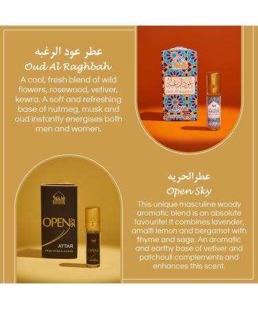 Dukhni Mixed Attar Oil Set | Authentic Arabic Fragrance Oils for Ramadan & Eid | 6ml each Open Sky, Ful SkyDive, Shahi Darbar, Oud Al Qamar, Oud Al Raghbah - Buy Online on GoSupps.com