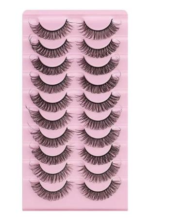 10 Pairs 20mm Cat Eye Faux Mink Lashes - Fluffy Wispy D Curl Volume DH06-05 | Shop Quality False Eyelashes Online - Buy Online on GoSupps.com