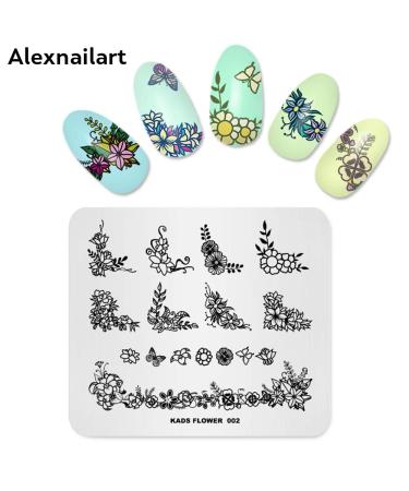 4-Piece Nail Art Stamping Plates - Floral Butterfly & Plaid Design Templates for Perfect Manicure - Multi-Pattern Stencil Tool - Buy Online on GoSupps.com