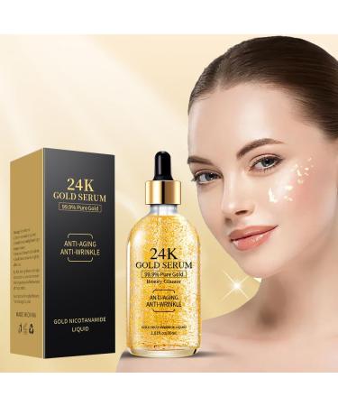24K Gold Serum - Anti-Aging & Anti-Wrinkle Face Moisturizer | Gold Niacinamide Liquid for Beautiful Skin | 30ml - International Shipping Available - Buy Online on GoSupps.com