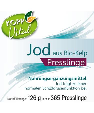 Kopp Vital Iodine from Bio-Kelp Pressage | 126g Organic Brown Algae | Premium Bio-Certified Quality | Pharmacy Grade - Buy Online on GoSupps.com