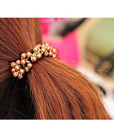 ShungFun Ponytail Holder Women Pearls Hair Bow Ties Hair Holder