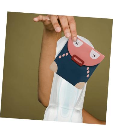 Lurrose Travel Napkin Purse - Leather Diaper Bag for Menstrual Pads and Coins - Pink 13.5X12X1CM - Buy Online on GoSupps.com