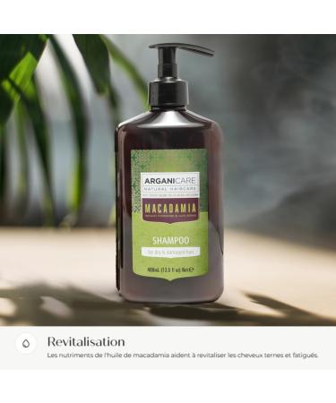  Arganicare Arganicare | Macadamia Range | REPAIRING SHAMPOO | With Organic Macadamia Oil | Cleanses & Protects | Fights Split Ends | High Hydration | 400 mL - Buy Online on GoSupps.com