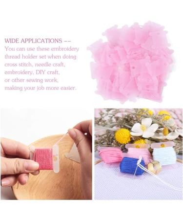 100 Pcs Pink Plastic Floss Bobbins for Cross Stitch Embroidery & Sewing Thread Organizer - Buy Online on GoSupps.com