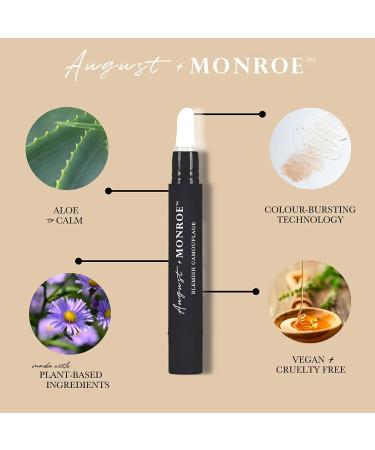 August+Monroe 3-in-1 Blemish Camouflage Pen with Salicylic Acid - Conceal, Heal Breakouts, Vegan, 20+ Shades - Pimple Spot Treatment Stick, Face Primer (3-6 Month Supply) - Buy Online on GoSupps.com