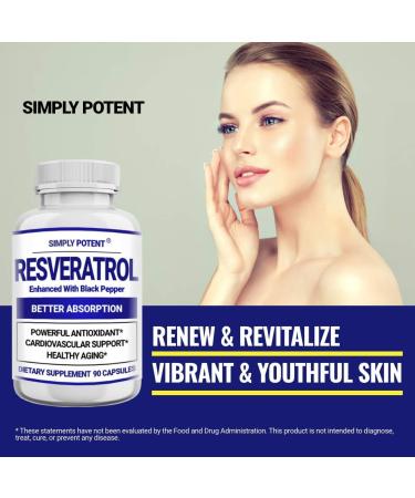 Resveratrol 1000mg Supplement Trans Resveratrol 500mg Resveratrol Enhanced with Black Pepper for Max Absorption Powerful Antioxidant & Anti-Aging Pills for Heart Immune & Skin Health 90 Capsules - Buy Online on GoSupps.com