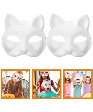 Buy Toyvian 2pc Cat Mask - White Fox Half Mask for DIY Halloween & Cosplay - Unpainted Blank Mask for Masquerade Parties - International Shipping Available - Buy Online on GoSupps.com