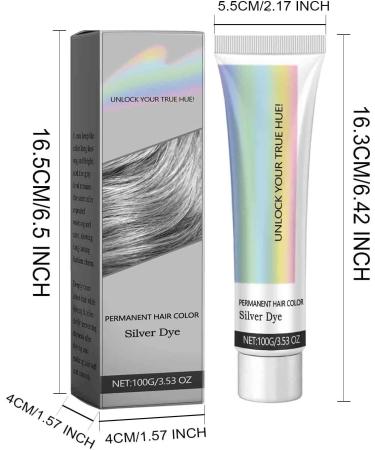  Generisch 2024 Natural Silver Gray Hair Colouring Cream for grey hair silver grey natural colouring cream unisex for all hair types 100 ml - Buy Online on GoSupps.com
