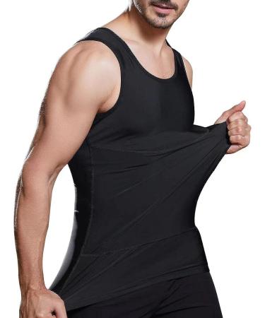 Lgtfy Men's Slimming Body Shaper Vest - Compression Tank Top for Chest and Abdomen, Large Black - Buy Online on GoSupps.com