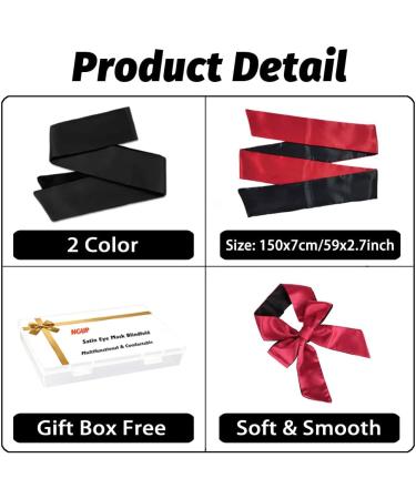 Buy 2pcs Silk Satin Blindfold for Women | Adjustable Soft Sleep Mask | Travel Nap Eye Cover | Valentine s Day & Christmas Gift | Comfortable Night Sleep (155cm/62in - Buy Online on GoSupps.com