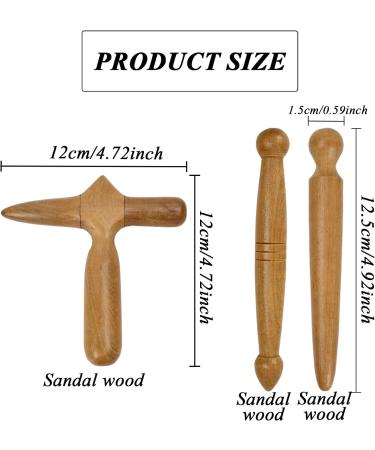 Thai Massage Tool Set - 3 Pieces Wooden Trigger Rollers for Foot & Muscle Relief | International Shipping - Buy Online on GoSupps.com