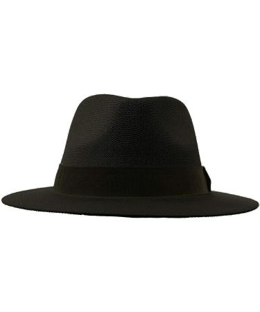 Unisex Summer Panama Fedora Hat - Adjustable Wide Brim in Black - Buy Online on GoSupps.com