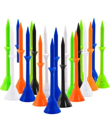 FINGER TEN Golf Tees 3 1/4 Inch Unbreakable Plastic Tee Value Pack - Pro Upgrade Step Up Long 83mm Colored Set (24 Pack) - Buy Online on GoSupps.com