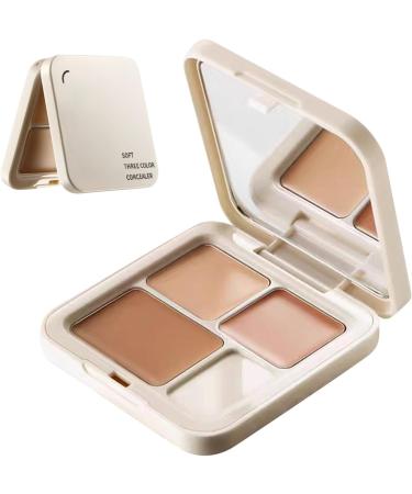  Fravsiu 3-Color Cream Concealer Palette | Full Coverage Concealer Natural Shade | Long-Lasting for Blemishes Redness Dark Circles Complexion Makeup Beauty - Buy Online on GoSupps.com