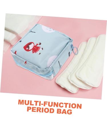 Buy Healeeved Aunts Towel-Storage Bag for Girls - Stylish Sky Blue Polyester Cosmetic Pocket - Perfect for First Period and Daily Use - 13x13x5cm - Buy Online on GoSupps.com