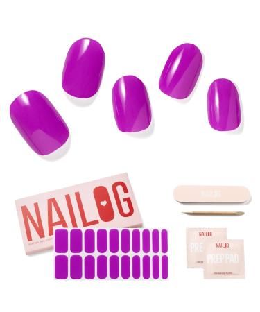 Nailog halfway hardened gel nail wrap 20pcs long-lasting nail polish strips gel nail stickers in salon quality nail art strips kit with shiny gel finish kiko - Buy Online on GoSupps.com