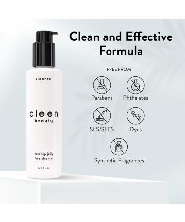 Cleen Beauty Rosehip Jelly Face Cleanser - Gentle Paraben-Free Wash with Rosehip Oil & Rose Water for Women (6 fl. oz - Buy Online on GoSupps.com