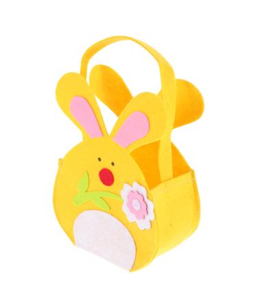 Zerodeko Rabbit Candy Bag Bulk Chocolate Bunnies Easter Basket Boxes Candy Bag for Easter Child Supplies 16.5X13.5X7CM Yellow