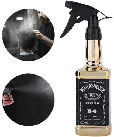 Kcabrtet Hair Spray Bottle Hairdressing Barber Spray Bottle Whisky Squirt Bottle Mist Salon Hair Tools Home Gardening Water Sprayer 500ml/16.9oz(Gold) - Buy Online on GoSupps.com