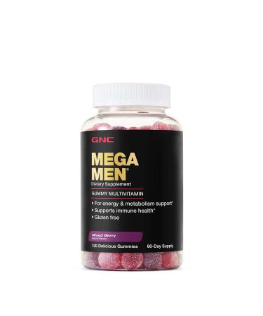 GNC Mega Men Gummy Multivitamin | Supports Energy, Metabolism, and Immune System, Gluten Free | Mixed Berry | 120 Gummies