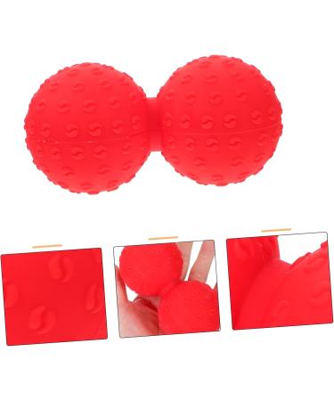 Yoga Massage Ball - Peanuts Silica Gel 12x6.3cm | Red Manual Yoga Ball for Deep Tissue Relief - Buy Online on GoSupps.com