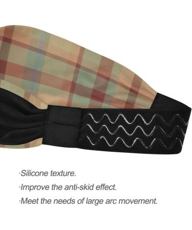ElliTarr Women's Non-Slip Sweatband Headband - Brown Plaid | Sports Headband for Running, Yoga, Workout - Buy Online on GoSupps.com
