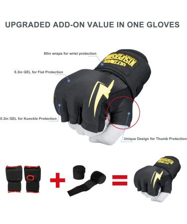 MYSUPERSTAR 80 Boxing Wraps with 0.3 Gel Padding for UFC Kickboxing, Muay Thai, MMA - Men and Women | S/M Size - Buy Online on GoSupps.com