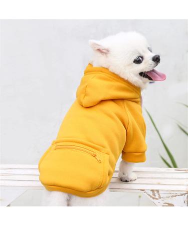 Waterproof dog coat winter warm jacket dog puppy sweater boy for little with bag-warm dog medium hoodie autumn clothing winter fleece pet clothing dogs (1024thdebkc-yellow XS) XS 1024thdebkc yellow