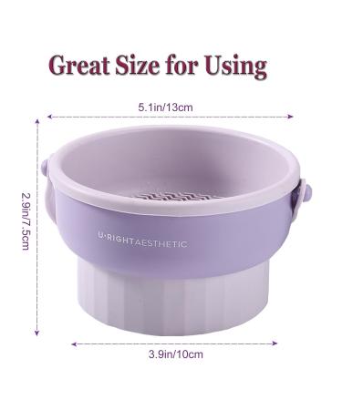 3 in 1 Brush Cleaning Mat & Dryer - Silicone Makeup Brush Cleaner Bowl for Brushes Sponges & Powders - Purple - Buy Online on GoSupps.com