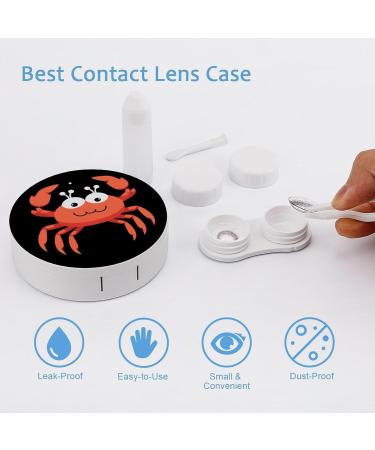 Happy Crabs Cartoon Contact Lens Travel Kit | Cute Portable Box with Mirror for Daily Use - Buy Online on GoSupps.com