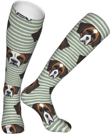 St Bernard Dog Compression Socks - Sage Stripes for Men & Women | 15-20 mmHg Circulation Support for Running & Cycling - Buy Online on GoSupps.com