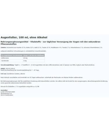 High-Quality Eye Food 100ml - Nourishing Formula for Healthy Eyes | International Shipping Available - Buy Online on GoSupps.com