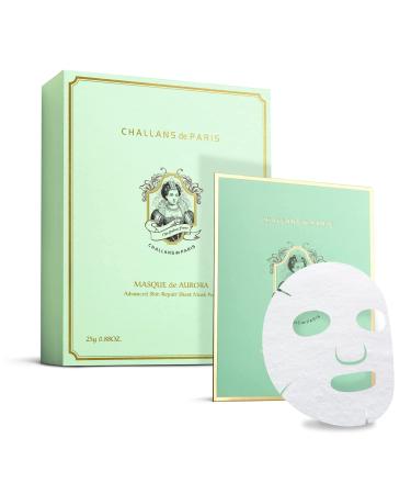 Paris MASQUE de Aurora Advanced Facial Mask Sheets for Rejuvenating and Glowing Skin Perfect for Acne Redness and Blemish Care 100% Pure Cotton Face Mask 0.88oz 10 Sheets Aurora (Rejuvenating)