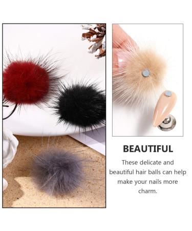 Minkissy Nail Poms - 5pcs Fluffy Plush Ball Magnet Pompoms for DIY Nail Art & Jewelry Design Accessories - Buy Online on GoSupps.com