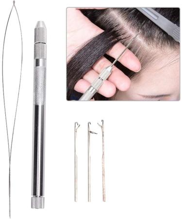 hair extension threader hair threader tool 15 10 1 aluminum handle pulling needle beads looper threader for hair extension extensi bead threader - Buy Online on GoSupps.com