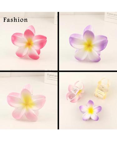 6PCS Flower Hair Claw Clips Cute Hawaiian Flower Claw Clip Non-Slip Plumeria Clips Hair Big Flower Large Barrettes Hair Clamps Non-Slip Jaw Clamps Headwear for Women Girls (6 Colors) - Buy Online on GoSupps.com