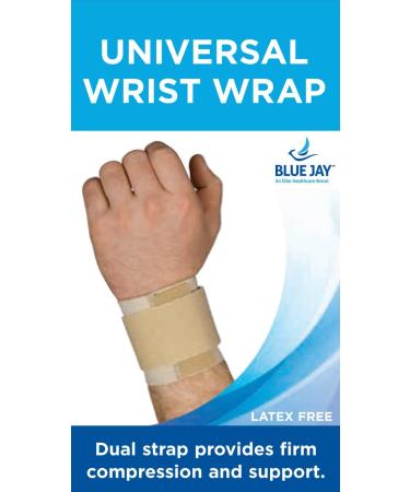 Blue Jay Universal Wrist Wrap - Elite Healthcare for Tendonitis Sports Injuries & Carpal Tunnel | Adjustable Dual Straps | Comfortable Fit (5.5 - 9.5 inch Beige - Buy Online on GoSupps.com