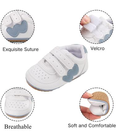 Cheerful Mario Baby First Walking Shoes | Soft PU Leather Pram Shoes | Anti-Slip Sole | 3-6 Months | Blue - Buy Online on GoSupps.com