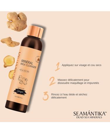  SEAMANTIKA SEAMANTIKA - Mineral Cleansing Milk with Ginger Extract - Gentle and Moisturizing Makeup Remover - Suitable for all Skin Types - Paraben-Free Sulfate-Free Silicone-Free Mineral Oil-Free - 150 ml - Buy Online on GoSupps.com