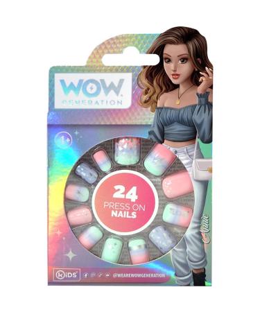 Wow Generation Set of 24 Adhesive Nails Black