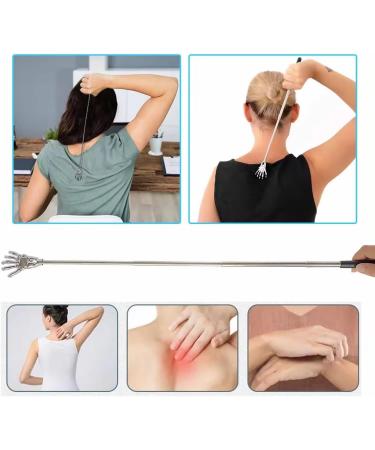 TRIXES Back Scratcher - Extendable Telescopic Handle Stainless Steel Skeleton - Best Back Massager - International Shipping Available - Buy Online on GoSupps.com