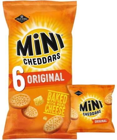 Jacob's Mini Cheddars Original 6 X 23G | Baked with Real Cheese | No artificial colours or flavours | Premium product - Buy Online on GoSupps.com