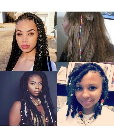 32PCS Hair Accessory Set - 12 Acrylic Hair Cuffs + 20 Colorful Hair Strings in Multicolor - Buy Online on GoSupps.com