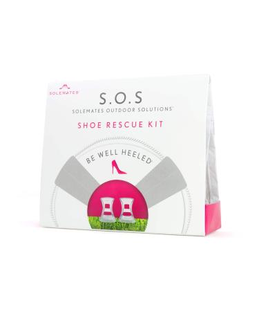 Solemates SOS Shoe Rescue Kit - 1 Pair Of Classic Clear High Protecors  And A Variety of Accessories - Perfect For Outdoor Weddings Or Events  Protecting Heels from Grass  Gravel  and Cracks