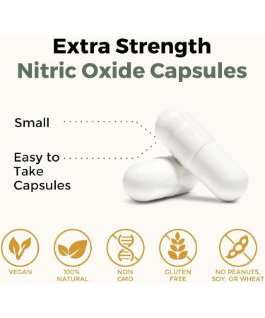 Buy Nitric Oxide Boost - Premium Precursor & Phytonutrient Blend for Enhanced Blood Flow & Energy - 90 Capsules (2 Bottles - Buy Online on GoSupps.com