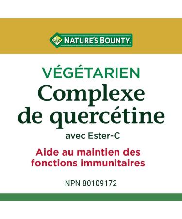 Nature's Bounty Vegetarian Quercetin Complex with Ester-C Helps to maintain immune function 100 Capsules - Buy Online on GoSupps.com