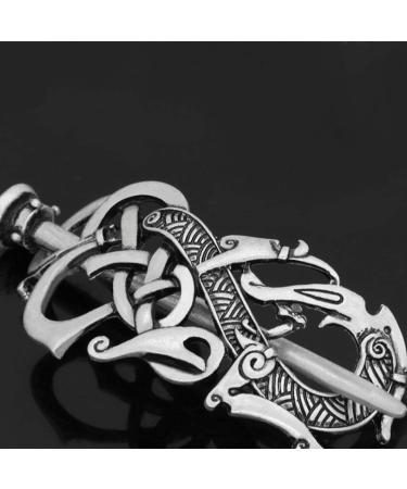 Lurrose Hair Clips Dragon Design Viking Jewelry Hair Clip Alloy Irish Hair Pin with Stick for Woman men - Buy Online on GoSupps.com